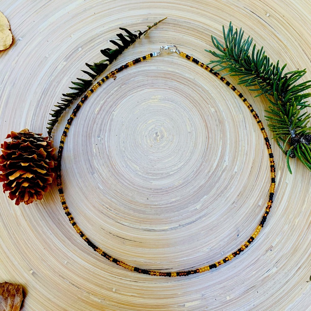 Multicolor fall themed necklace🍁🍂